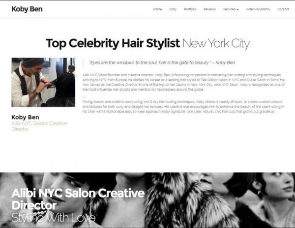 Vandulo web design and hosting completed Koby Ben Hair website